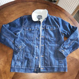 Brooklyn Cloth Jean jacket, sherpa lined, Men's Large